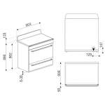 Smeg TR90IP9 90厘米Victoria全座式焗爐：115L容量，感應爐具，催化/蒸汽清潔